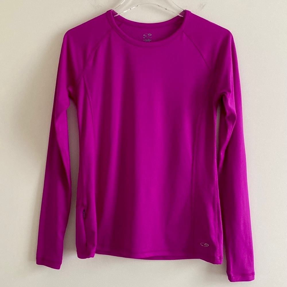 C9 by Champion Duo Dry Womens Long Sleeve Shirt with Thumb Holes (Pink)